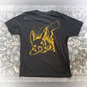 Pokémon Black Pikachu Outline Short Sleeve Graphic T-Shirt